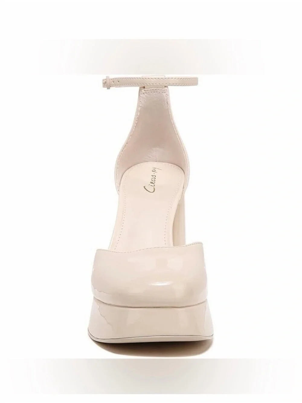 Circus by Sam Edelman Patent Platform Ankle-Strap Pumps in Cream